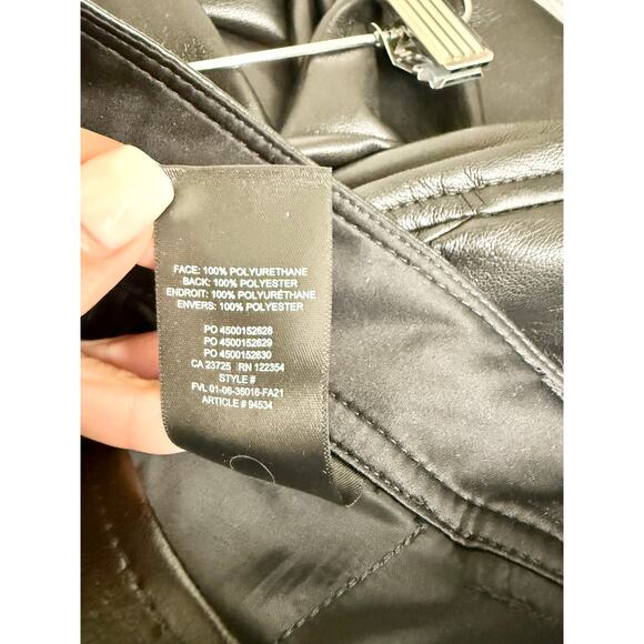 NWOT Babaton Command Mid-rise Vegan Leather Crop Trouser Pants Black Women's 6 - Picture 7 of 7